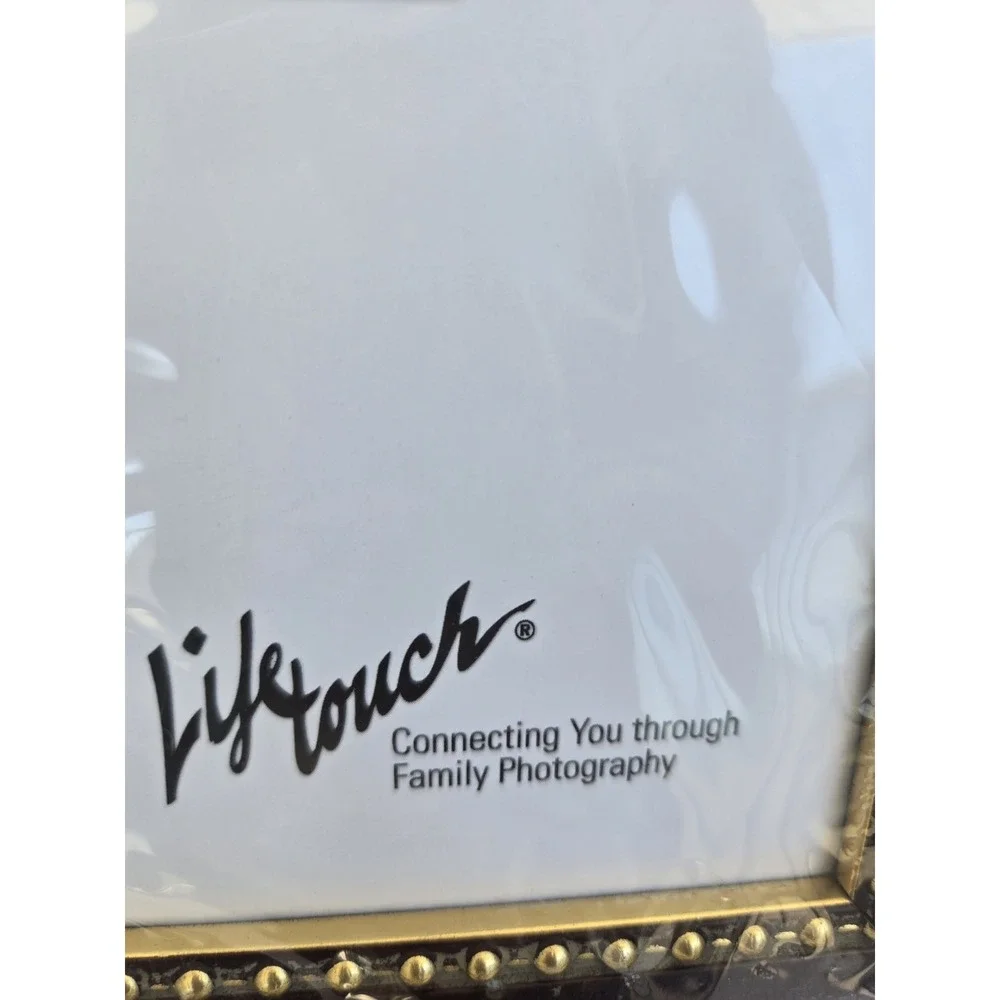 Lifetouch 8x10 Custom Picture Frame Dark Wood Gold Beaded Trim‎ New Sealed